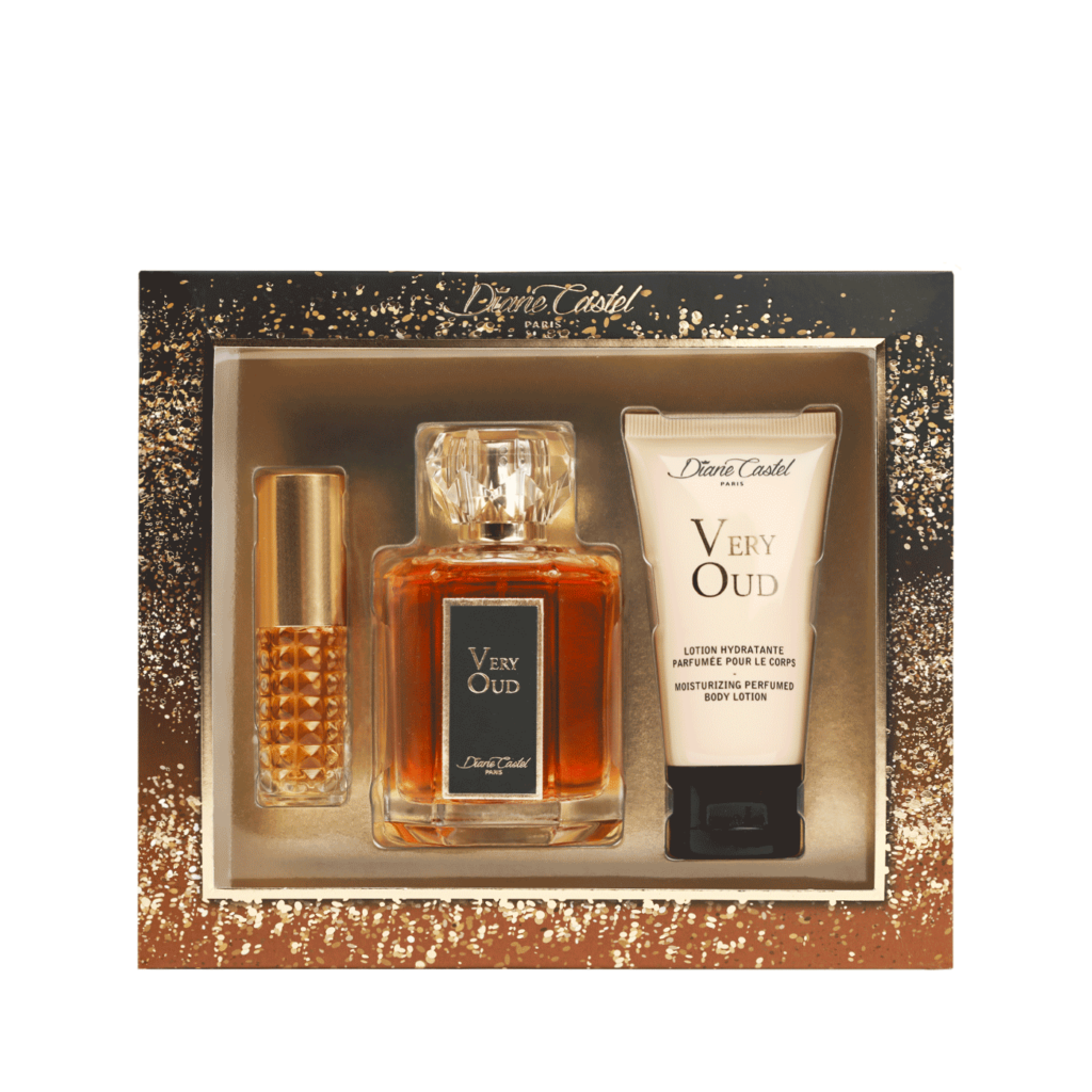 Coffret Parfum Tentation Oud Diane Castel - Pour Femme, 110 Ml, 3 Pièces, Neuf